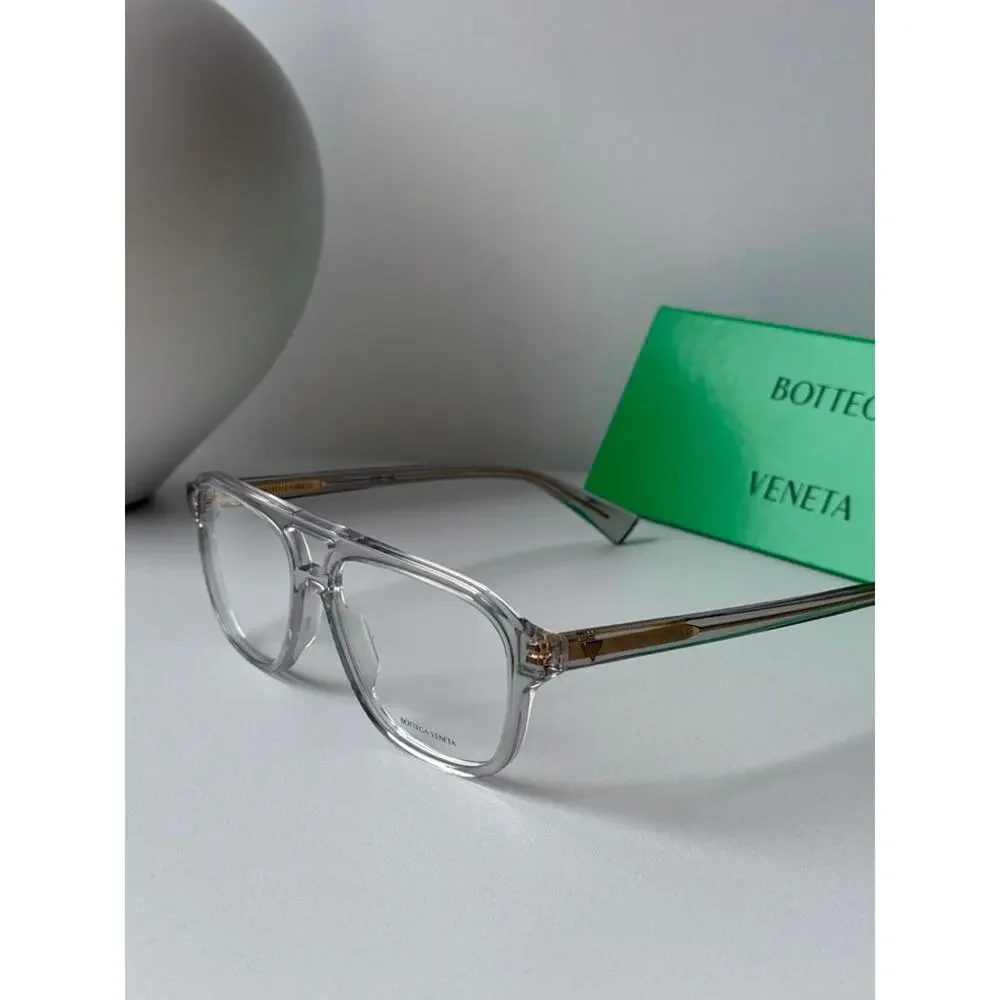 NEW Bottega Veneta BV1294O Grey Aviator Eyeglasses Frames